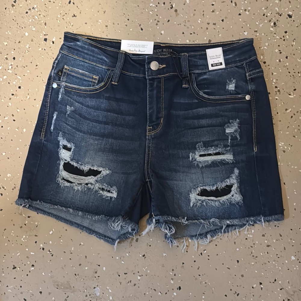 Distressed Denim Shorts